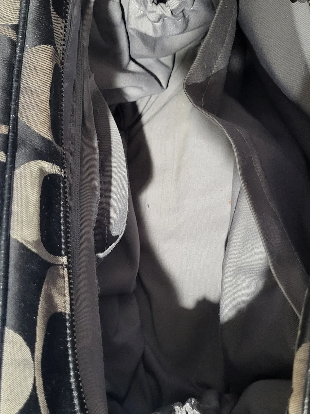 Coach Black and Gray Signature Tote
